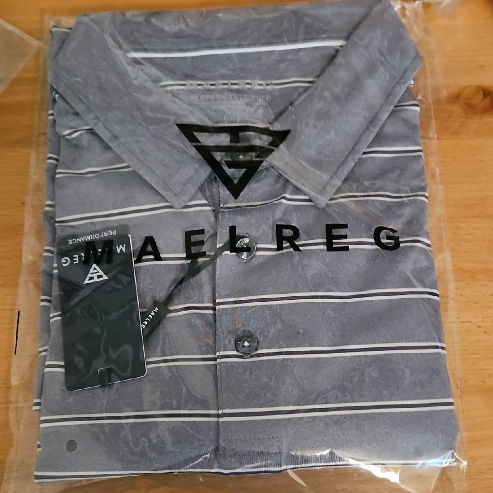 Maelreg Gray Striped Polo Shirt for Men Performance